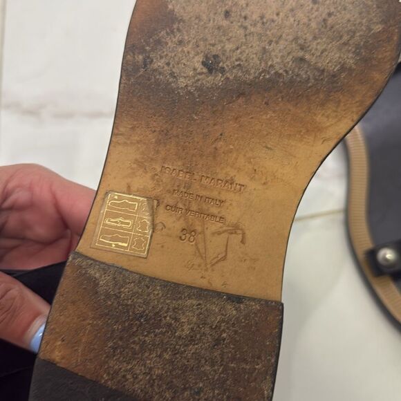 Isabel Marant Leather Sandał - Excellent Condition LIKE NEW Size 7.5 Stud Sandal - Picture 6 of 7